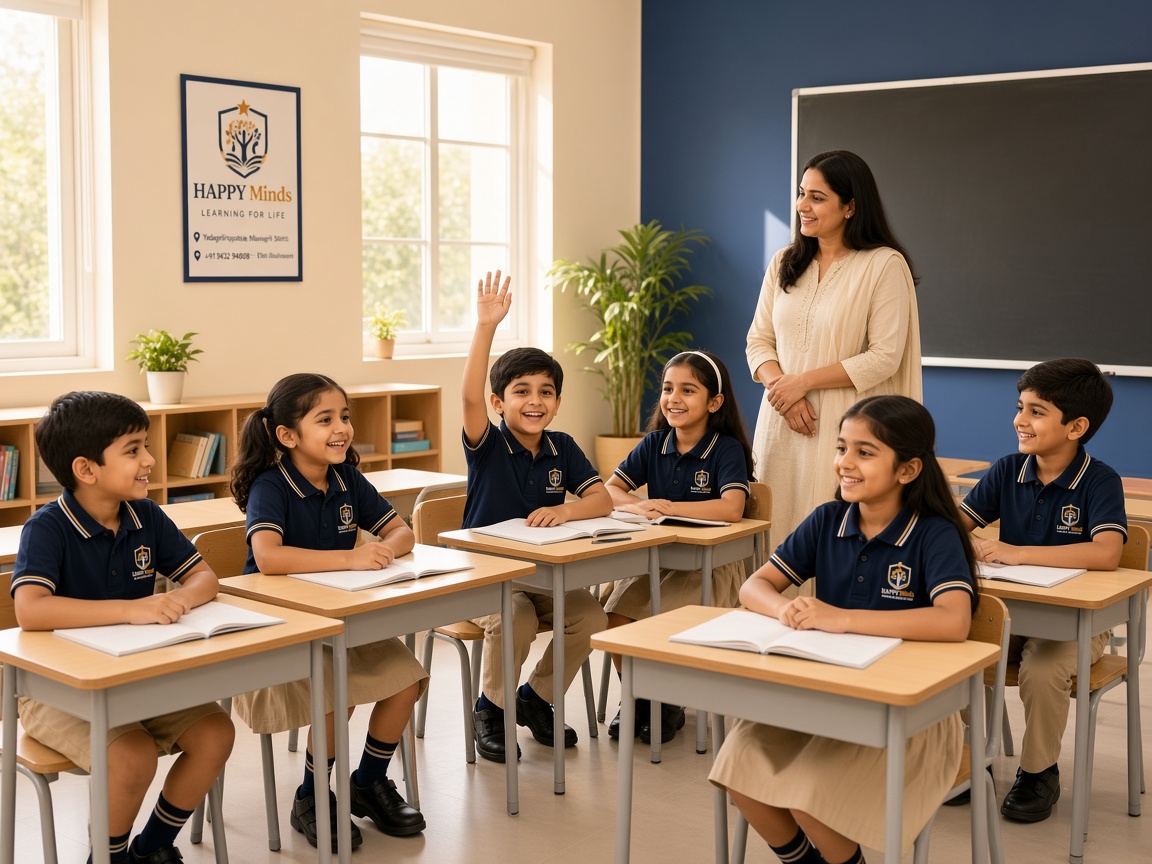 Students learning in a classroom